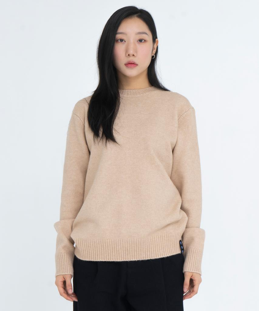 ODD DOT Crew Neck Loose Fit Wool Knit_Orange
