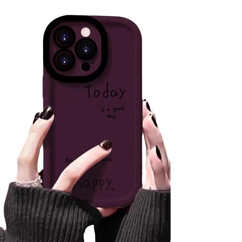 For IPhone15 Mobile Phone Case Female 14plus New Style 13max English Creative Female Shell 12 Protective Cover 11pro