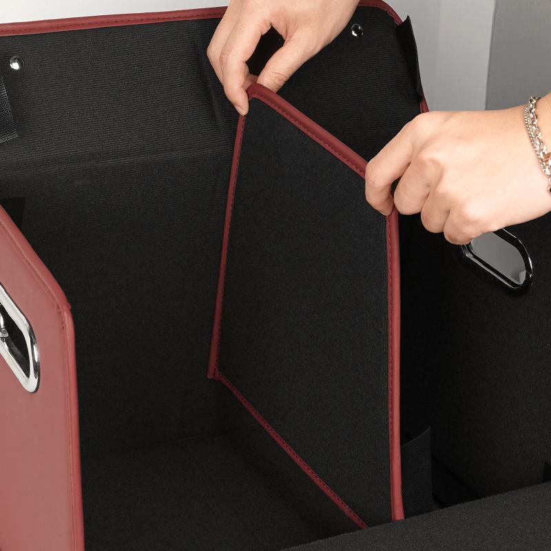 Tire Valve Cap Car Car Trunk Organizer Leather Box Multiuse Tools Large Capacity Storage Bag Folding For Volvo V60 XC60 S60 V50