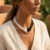 Two-Tone Braided Rope Necklace Adjustable Knotted Necklace Adjustable Choker Necklace  Party Outfit