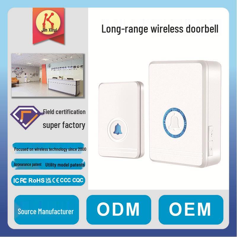 Customizable Wireless Doorbell with Long-Distance Remote Control and Personalized Packaging for Home & Apartment