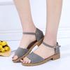 Simple Women's Spring Summer Open Toe Sandals Black Roman Shoes Heel Sandals Color Matching Flat Shoes