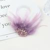 Gothic Style Rhinestone Feather Brooch Handmade Shoulder Strap Boutonnieres Flowers  Dance Costume