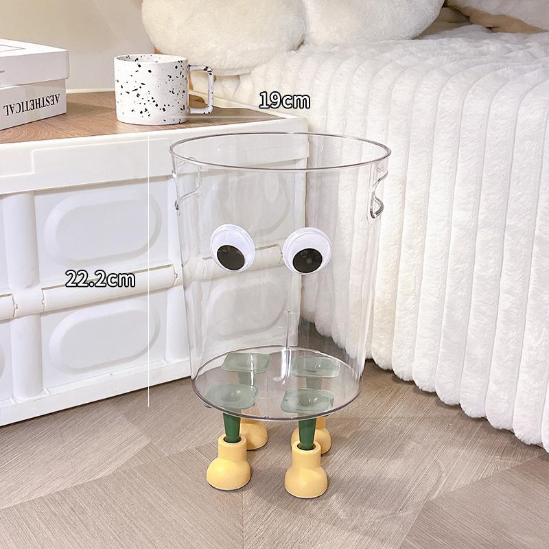 Творческий дом Ins мусорное ведро спальня гостиная мусорное ведро прозрачный высокий внешний вид милый лечебный бытовой мусорное ведро