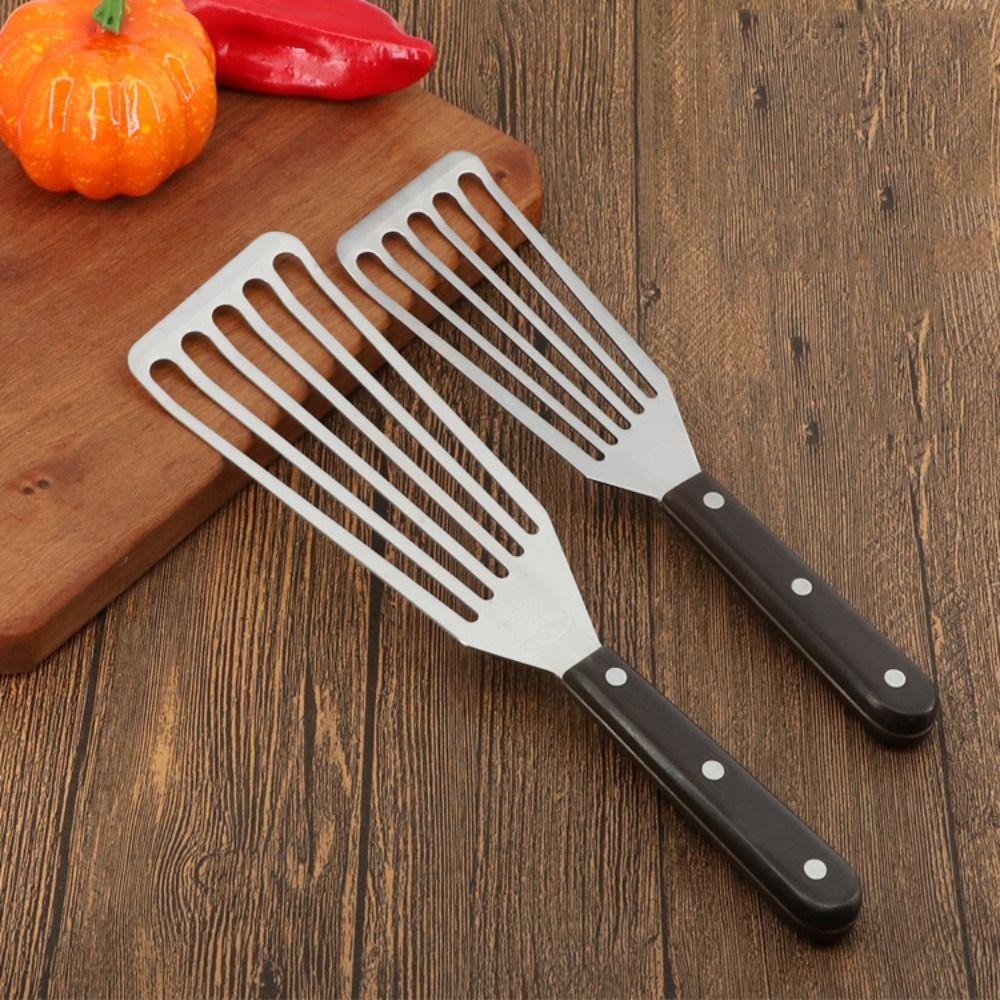 Slotted Steak Tuner with ABS/Wooden Handle Frying Shovel Kitchen Cookware Fish Spatula Egg