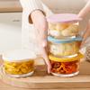 1/4Pcs Glass Round Food Storage Container Microwave Safe Pickle Sealed Jar For Refrigerator Fruit & Vegetable Storage