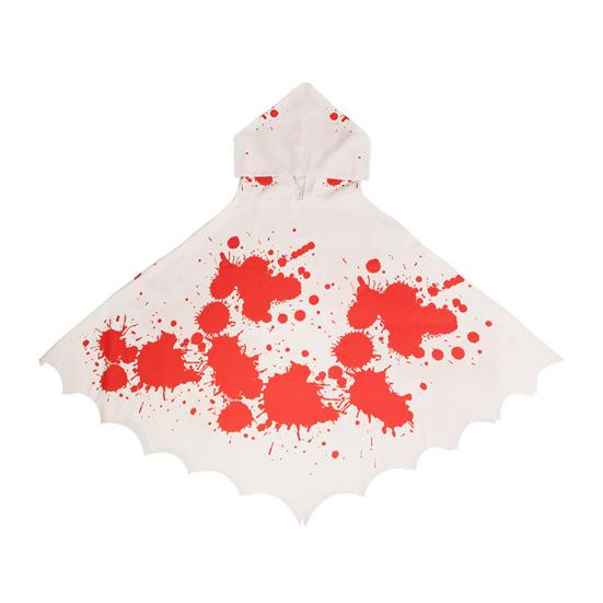 Halloween Skeleton Poncho Hooded Skeleton Cape Halloween Party Costume Cosplay Outfit for Kids Adults