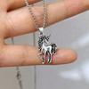 Простая и универсальная подвеска-единорог женская ins индивидуальность уникальный дизайн холодный стиль цепочка на ключицу