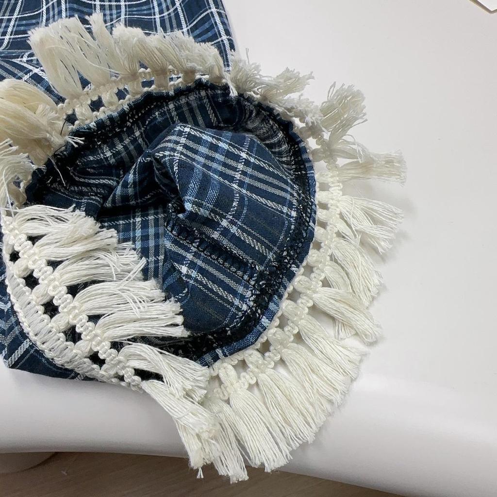 Девочковый клетчатый комплект: топ-майка без рукавов и брюки