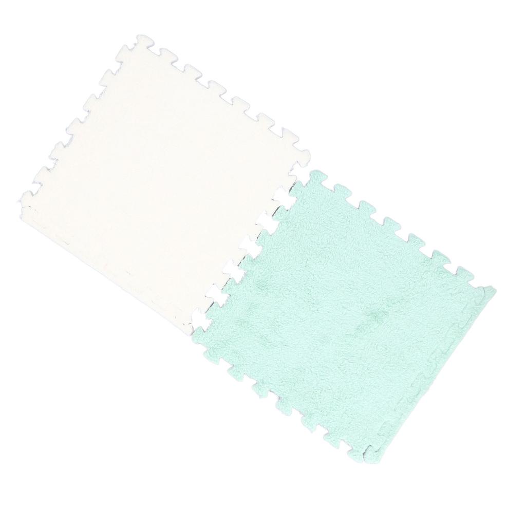 10pcs Plush Foam Interlocking Floor Mat Soft Anti Slip Cuttable Color Block Thickened Foam Tiles