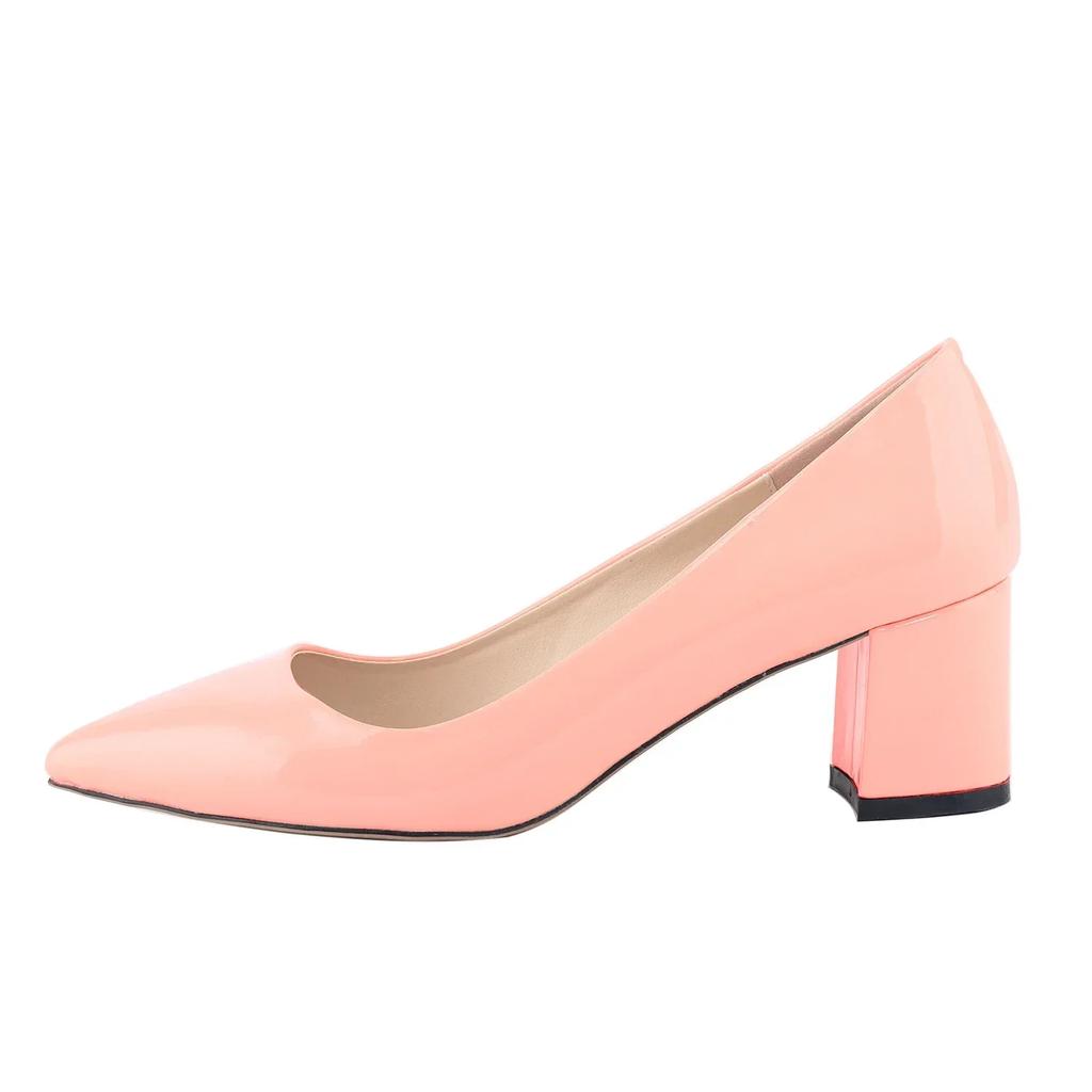 Женские туфли-лодочки Повседневные Остроносые На высоком каблуке Квадратные Женские Офисные Черная кожа Низкий Толстый каблук Светская вечеринка Платье Свадебная обувь