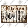Decor Kitchen Signs Vintage Metal Tin Signs Funny Plaque Plate for Restaurant Kitchen Cafe Home Dinner Room Wall Art Decor