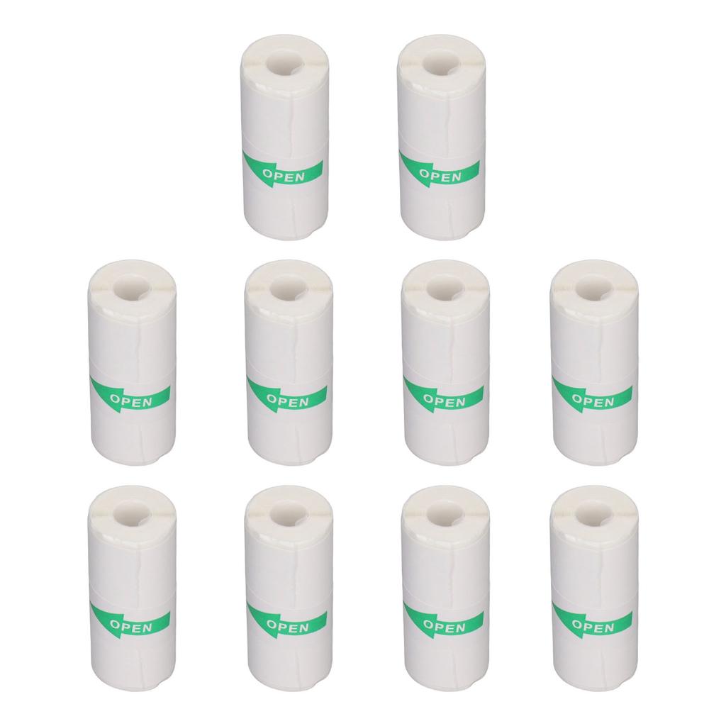 10 Roll Thermal Printer Paper Portable Thermal Self Adhesive Mini Printing Paper for Label Wrong Que