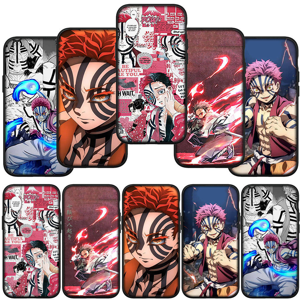 Phone Case for iPhone 17 16 15 Xiaomi Poco F8 F7 X7 X6 M8 C85 C75 C71 Redmi Note 14 13 12 11 Pro Max A4 14C 13C 15C Akaza Demon Slayer Tanjirou Cover
