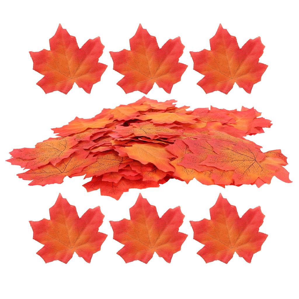 100Pcs Bag Artificial Maple Leaves for Thanksgiving Autumn Leaf Wedding Party Table Decor