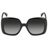 Grey Gradient Square Ladies Sunglasses Gg0713s 006 55