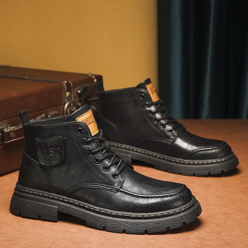Модные мужские короткие ботинки осень-зима Классический ретро-стиль для отдыха на природе, для деловых вечеринок, для повседневного офиса, для мотоциклистов