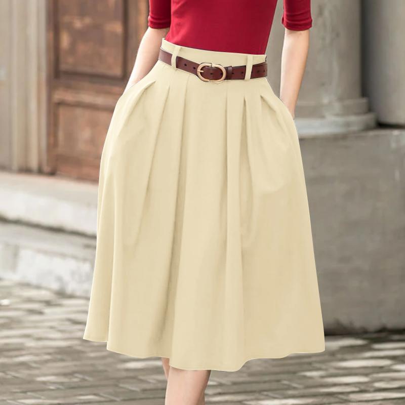 ZANZEA Женские повседневные однотонные летние свободные юбки миди