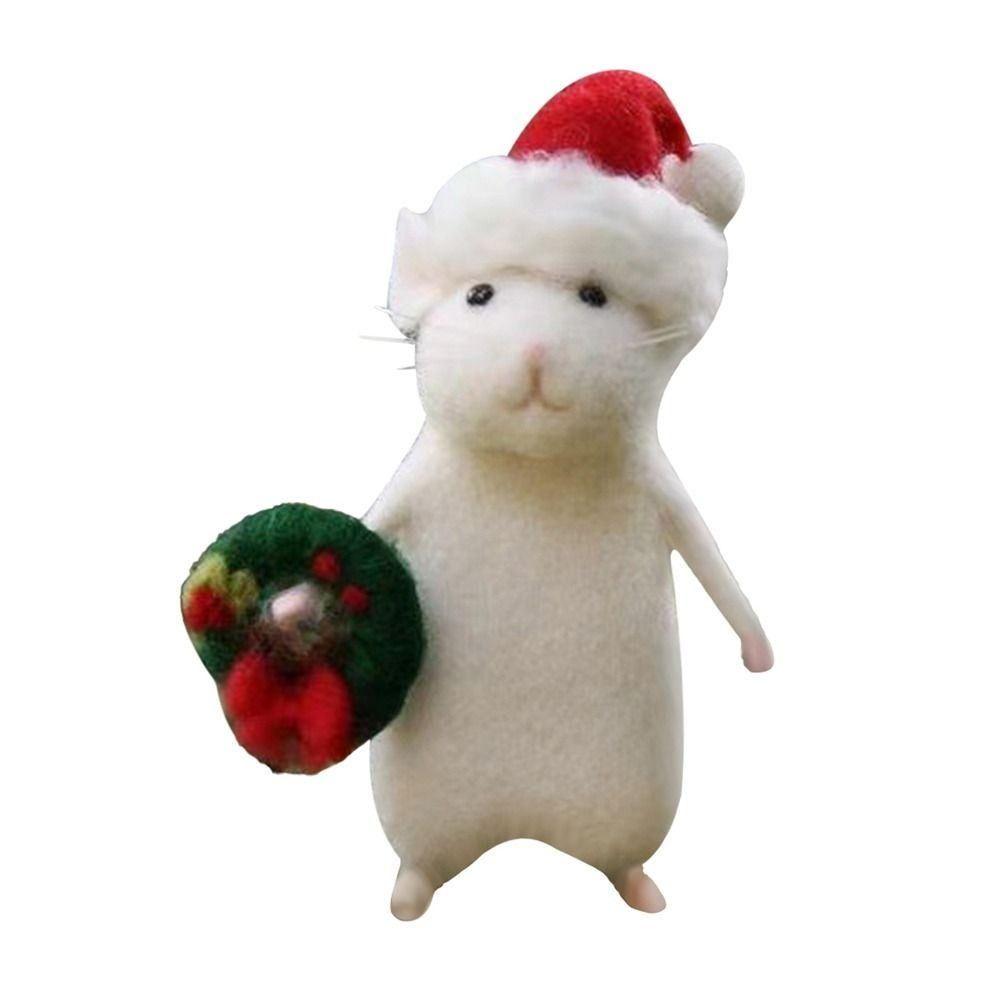 С тыквой Хэллоуин мышь ручной работы рождественский орнамент мышь прекрасный узор шерстяной войлочный мышь