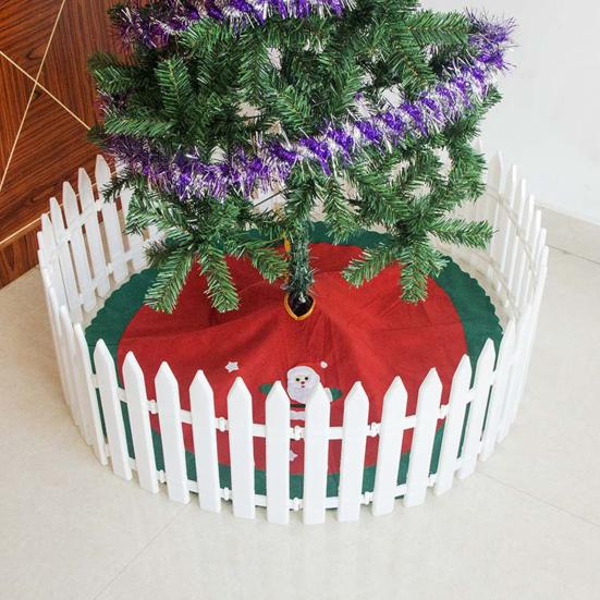 5/10/25 шт. Рождественский забор, белый штакетник для рождественской елки, простая сборка, многоразовый рождественский забор для праздничного внутреннего украшения