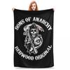 SOA Сыны Анархии Одеяло Фланель Легкий Плед Одеяла Диван Плед Одеяло Для Дивана Постельные Принадлежности Офисные Пледы Покрывало