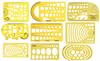 Traceease Geometric Drafting Templates Multi Shapes Drawing Stencils- Geometry Designing Measuring Ruler- Pack of 9
