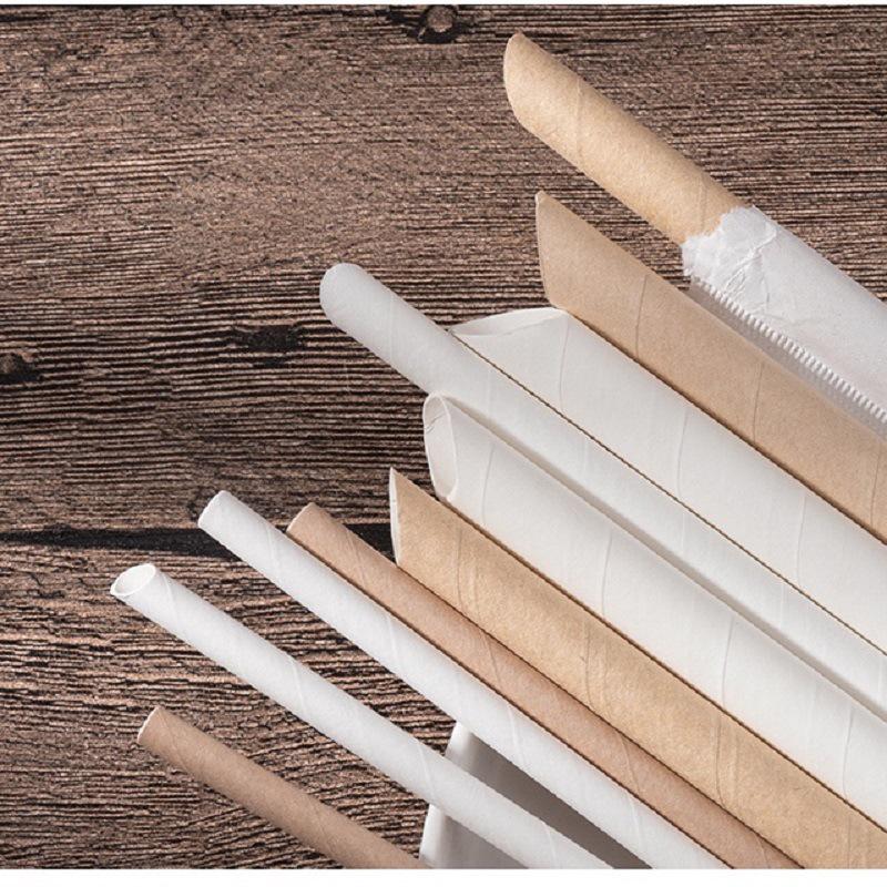 Disposable 0.6*23mm Paper Straws with Independent Packaging for Beverages