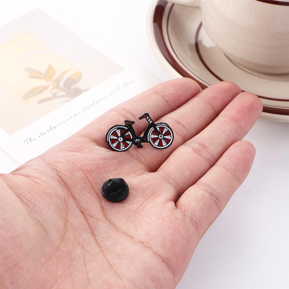 Pin Zinc Zinc Alloy Jewelry Unisex I Love My Red Bicycle Pin Cyclists Badges Bike Brooch Sports Lapel Pins