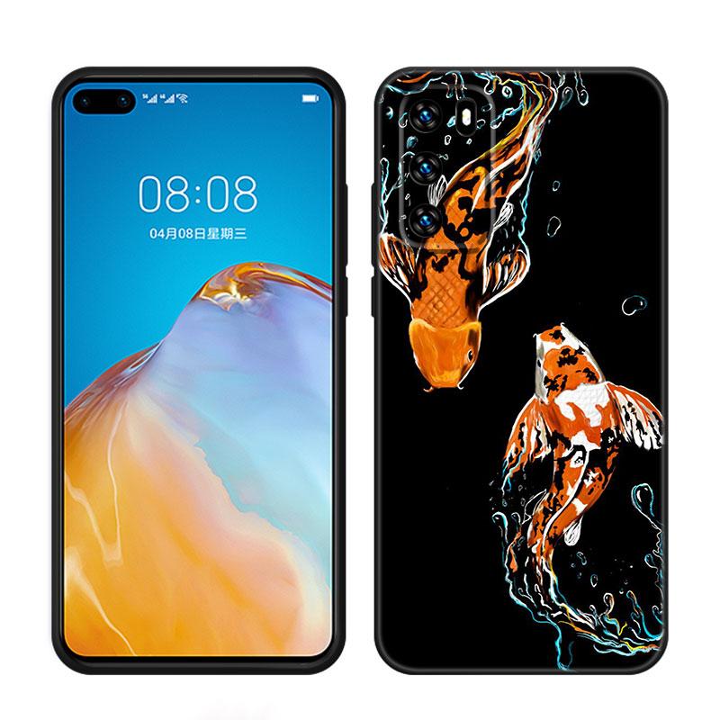 Японская волна Аниме Дракон Тигр Чехол для телефона для Huawei P10 P20 P30 P40 Lite P50 P60 Art P50E P Smart Z 2018 2020 2021 Pro 2019