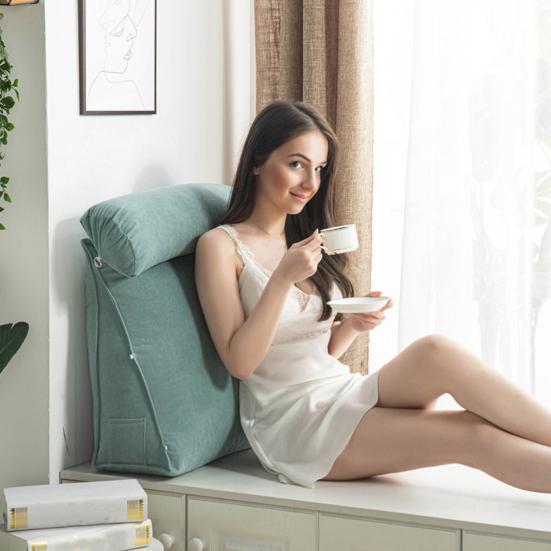 Wedge Pillow Supportive Headboard Pillow with Neck Cushion Back Leg And Knee Support Cushion for Sleeping Reading Acid Reflux