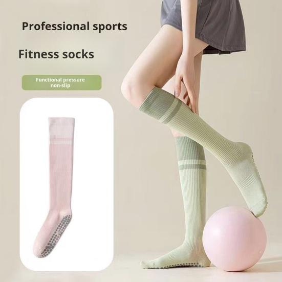1 пара женских спортивных чулок, эластичные гольфы для велоспорта, противоскользящие, с силиконовой поддержкой свода стопы, контрастного цвета, для занятий йогой, пилатесом, танцами