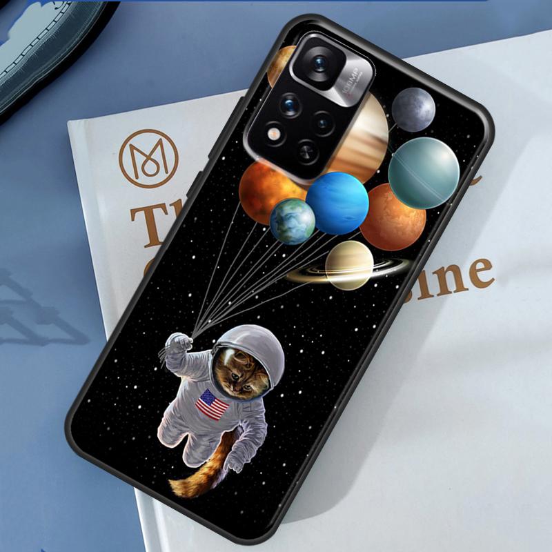 Чехол с котами в космосе для Xiaomi Redmi Note 14 13 Pro 12 11 9 10 9S 10S 11S 12S Redmi 13C 10C 12C 14C
