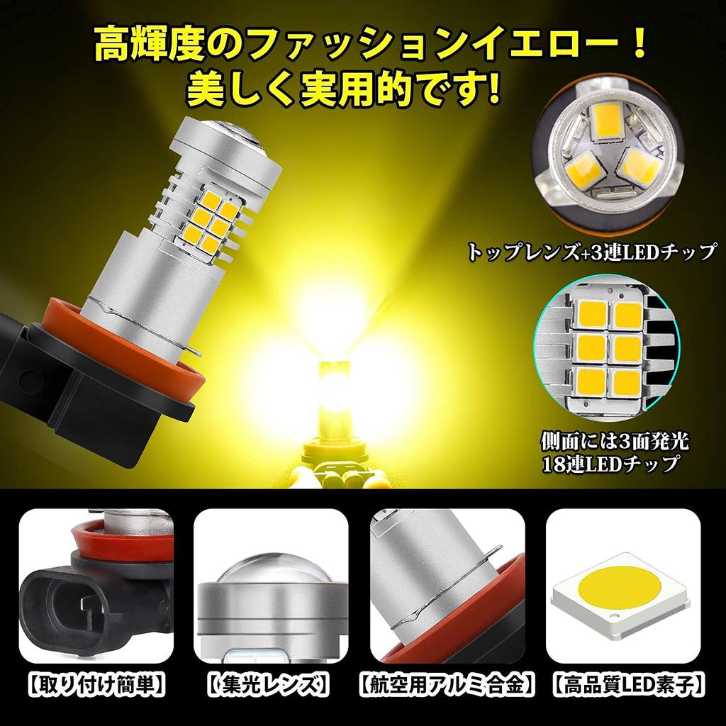 Briteye Автомобильная противотуманная фара, H11 LED, Желтый, Соответствует Закону о транспортных средствах дорожного транспорта, H11, H9,