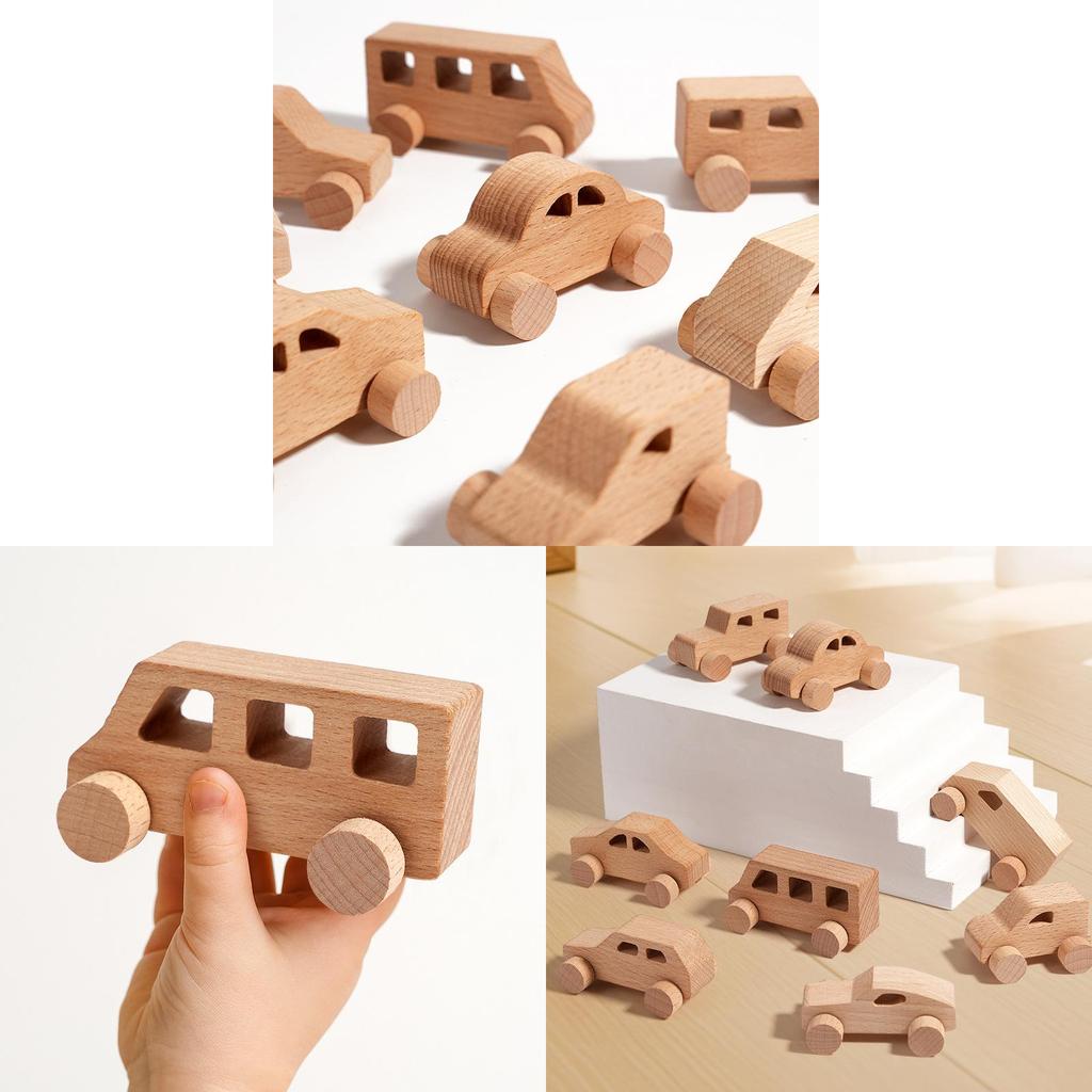 Wooden Baby Teething Push Car With Diy Assembly For Infant Development And Motor Skills