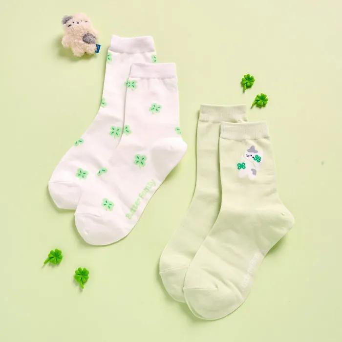 Носки Clover Milkcat средней длины, 2 пары, Белый Мятный