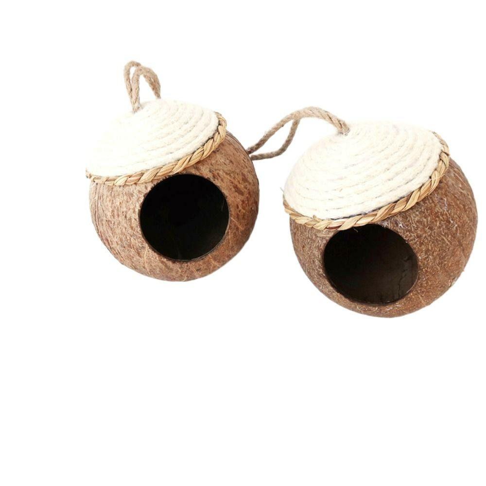 Parakeet Budgies Cage Hut Sleeping Bag Hanging Coconut Woven Straw Tent House Hammock Parrot Toy Bird Bed