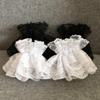 1 Pair Detachable Wrist Cuffs Sweet Floral Ruffled Elastic Hand Sleeve Black White Fake Cuffs Wristband Accessories