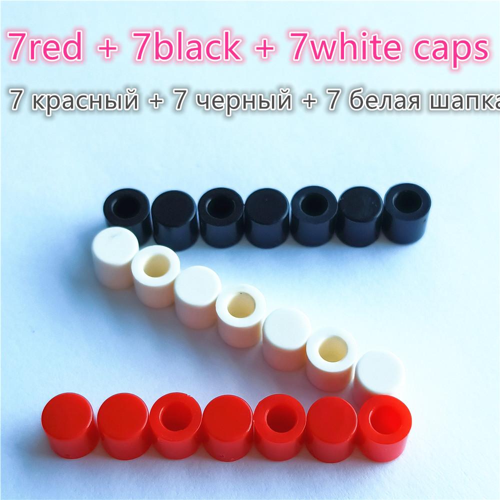 20pcs/lot 6x6mm 10Sizes 0.1A 4PIN Tactile Tact Push Button Micro Switchs Plastic Caps Direct Plug-in Self-reset DIP Dropshipping