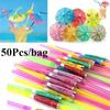 50 PCS Cocktail Umbrella Straws Assorted Party/BBQ/Hawaiian Personalized Creative Theme Straws