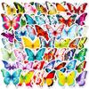 50 Sheets Of Various Flower Butterfly Stickers Shein Color Butterfly Graffiti Waterproof Sticker Diy Plain
