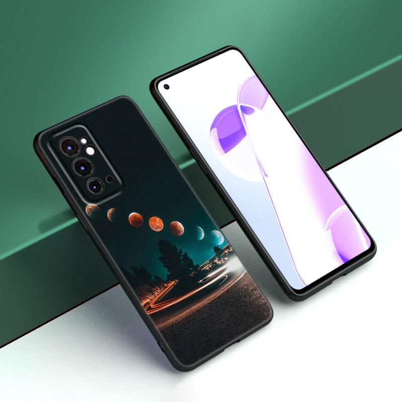 Moon Stars Space Astronaut Black Phone Case For OnePlus 9 10 11 12 ACE 2V Pro 9RT 10T 10R Nord CE 2 3 Lite N10 N20 N30 5G