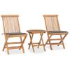 Day and Night - Day and Night Folding Garden Dining Set 3 Pieces Teak Wood Cushions