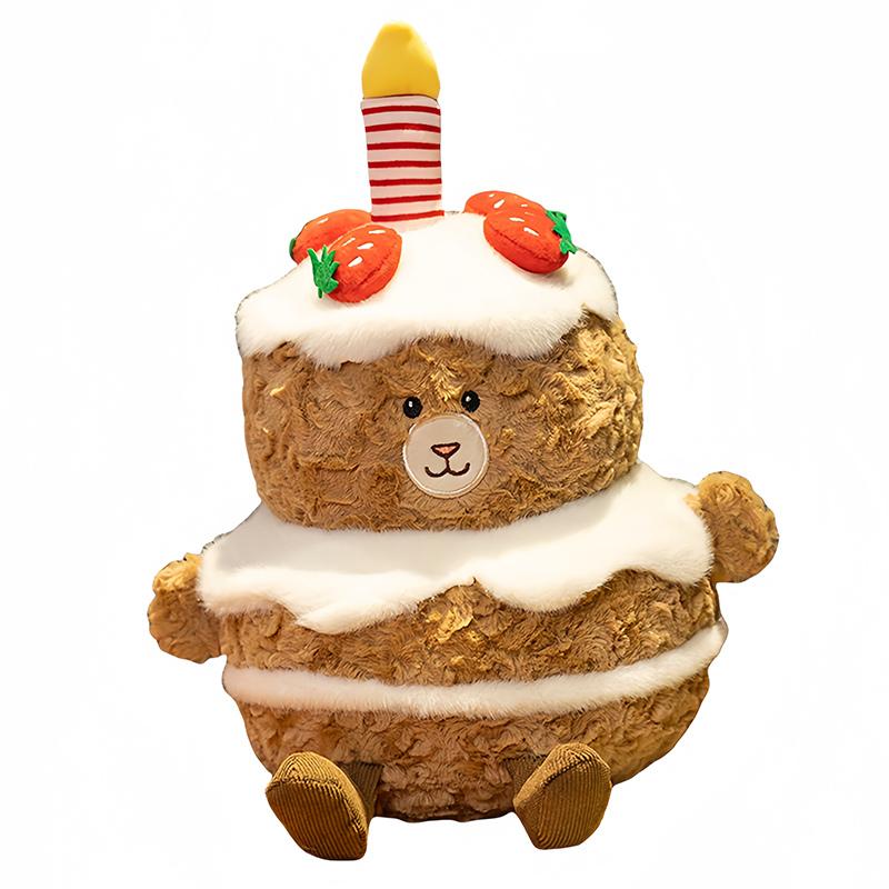Cute Strawberry Cake Bear Modeling Plush Doll Kawaii Stuffed Animal Home Decor Birthday Gifts