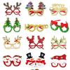 12pcs Christmas Glasses Santa Claus Xmas Tree Elk Paper Glasses Frame Photo Prop Christmas Decorations Navidad Kid Gifts