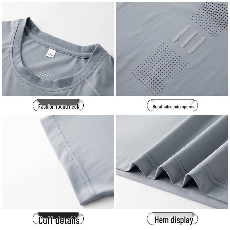 JEEP SPIRIT Men's Ice Silk Quick-Dry Short Sleeve T-Shirt