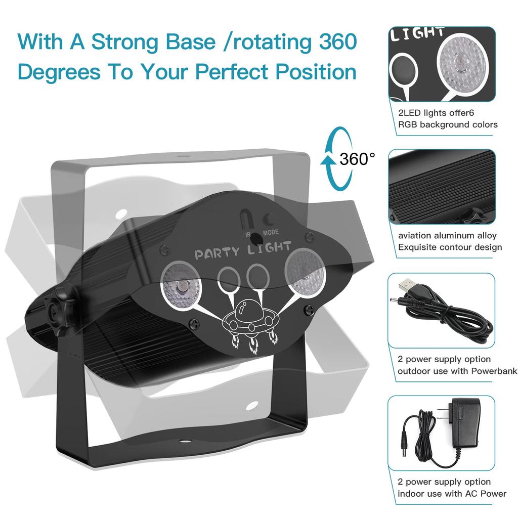 Вечеринка Свет Диско Свет RGB Лазер Сценический Свет Сценическое Освещение Сценическое Освещение Сценический Свет Многоцветный Сценический Эффект Свет Мини Светодиодный Зеркальный Шар Звук