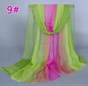 Женский модный вуалевый шарф для девочек, шифоновый шарф, женский высококачественный шарф из шелка с градиентной расцветкой, популярные шарфы, шаль-палантин