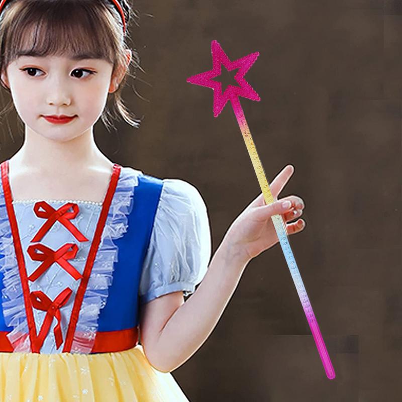 1 шт. Блестящая палочка для детей Волшебная палочка принцессы Пятиконечная звезда Креативная забавная игрушка для ролевых игр Подходит для маленьких