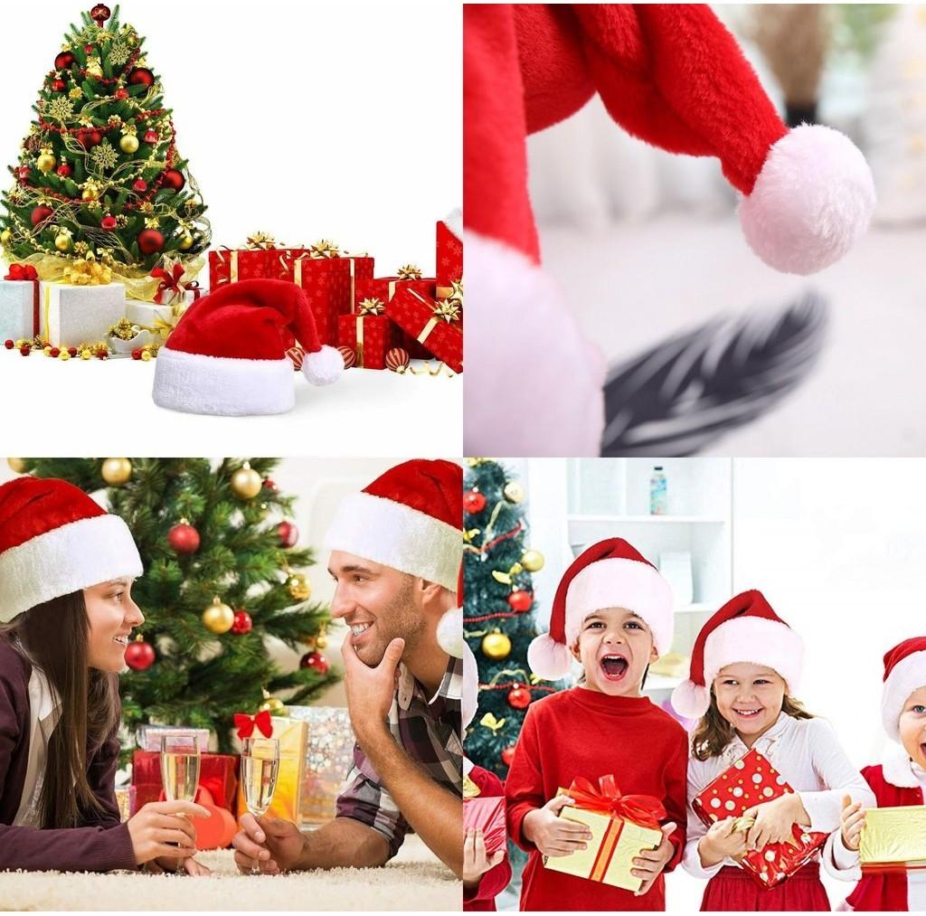 Классическая красно-белая рождественская шапка унисекс для взрослых и детей для праздничной вечеринки