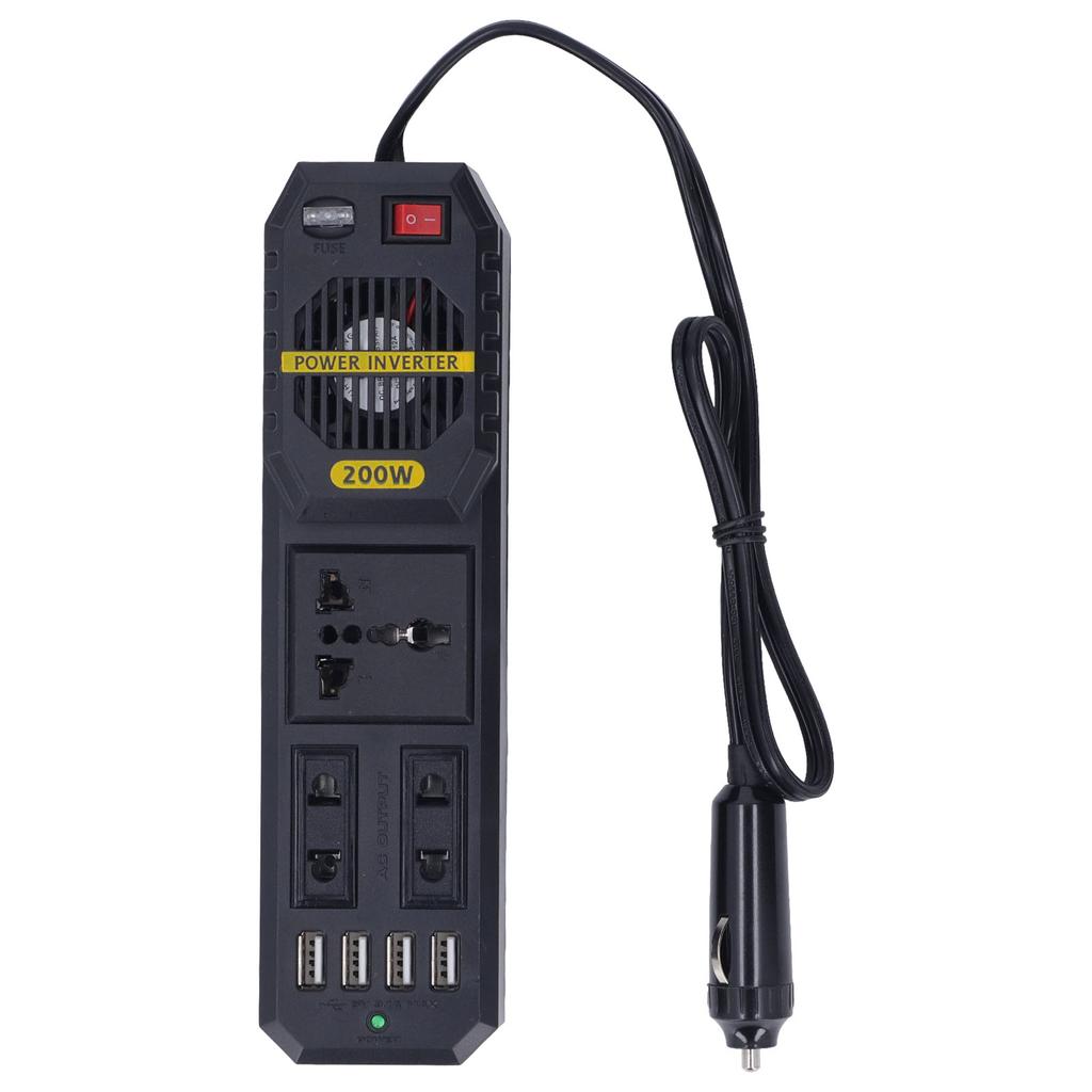 Автомобильный инвертор 200 Вт 12 В в 220 В ШИМ модифицированный синусоидальный адаптер-преобразователь с портами USB 4,1 А